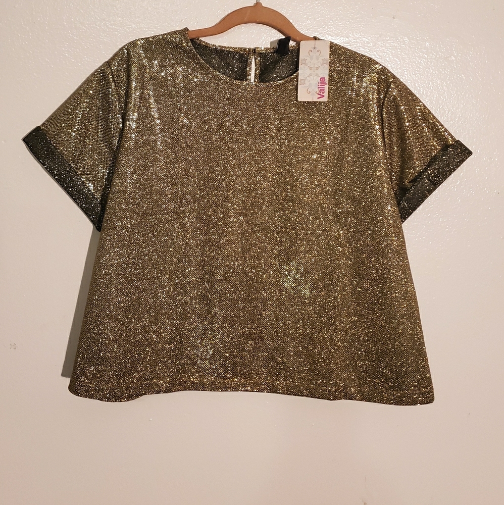 Women's Gold evening wear blouse